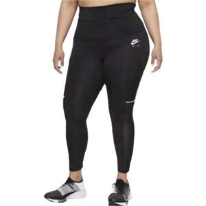 Nike Air Dri-FIT Women's Fold-Over Waist 7/8 Leggings Plus Sz DJ6959-010 Size 2X
